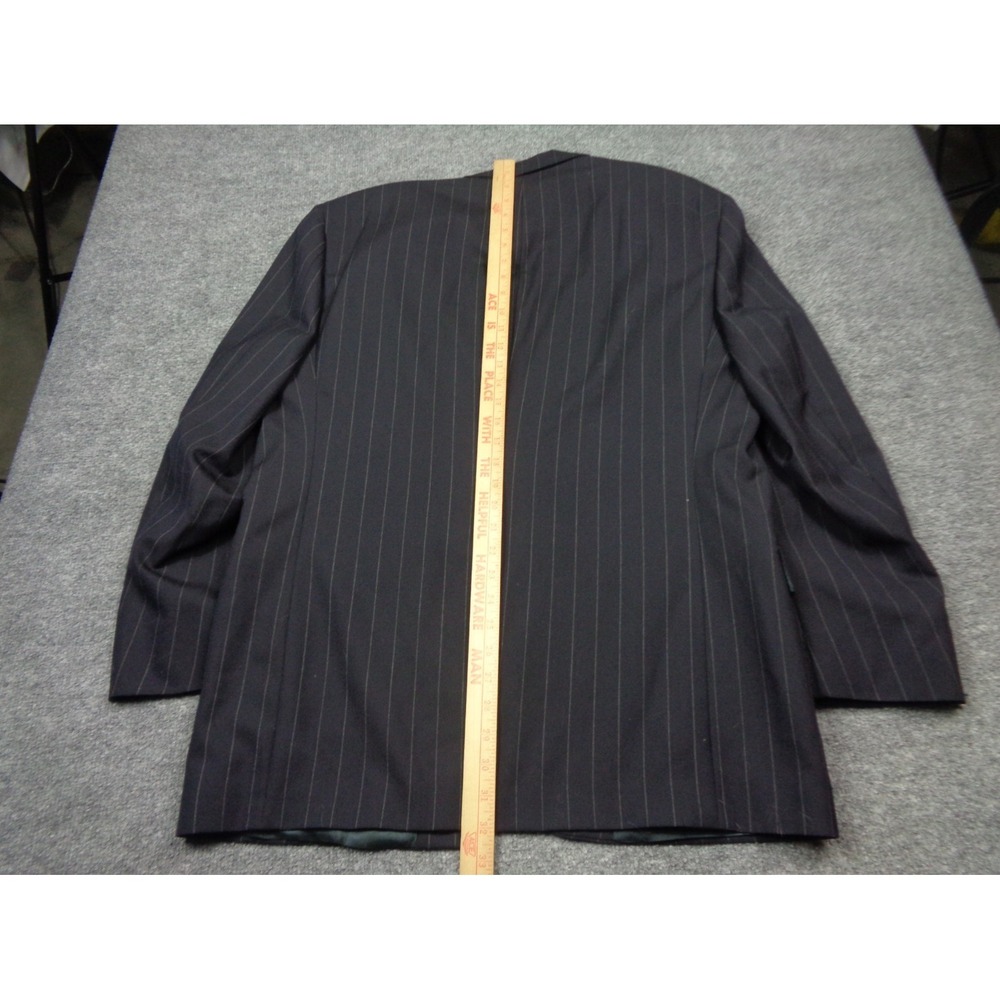 Burberry Virgin Wool Navy Blazer Size 42R Mens Jacket Pinstripe - Picture 15 of 15